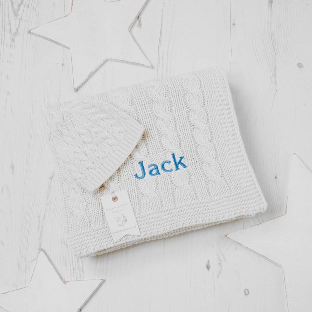 personalised christening baby blanket by toffee moon