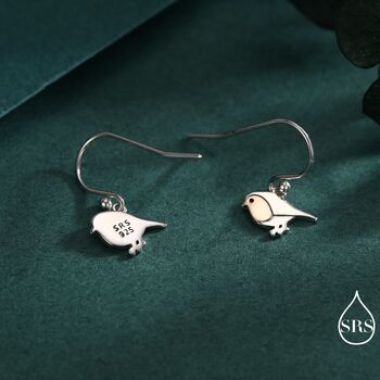 Robin Bird Pendant Necklace And Drop Hook Earrings In Sterling Silver, 3 of 12