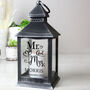 Personalised Mr And Mrs Black Candle Lantern, thumbnail 3 of 4