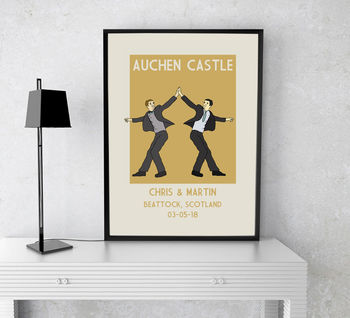 Mr And Mr Personalised Wedding Print, 4 of 4