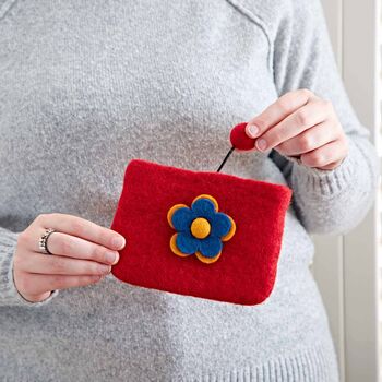 Handmade Felt Daisy Purse, 5 of 9