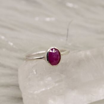 Red Ruby Sterling Silver Ring, 4 of 8