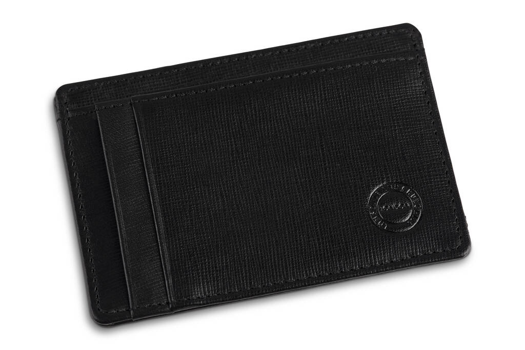 Black Saffiano Leather Card Holder With Rfid Protection By lonsdale and ...
