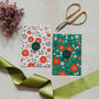 Retro Scandi Floral Charity Christmas Cards Six Pack, thumbnail 3 of 7