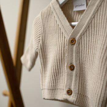 Personalised Taupe Knitted Cardigan, 7 of 11