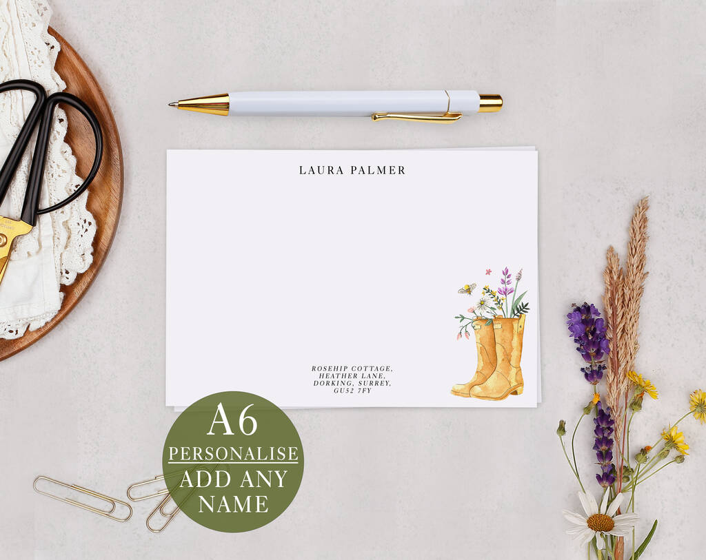 Gardening Personalised Address Note Cards A6 Notecard Set, 1 of 6