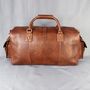 'Drake' Men's Leather Duffle Holdall In Cognac Leather, thumbnail 5 of 10