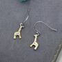 Sterling Silver Giraffe Drop Hook Earrings, thumbnail 2 of 11
