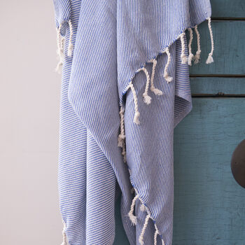 Cotton Beach And Yoga Towel And Leather Carrier Strap, 7 of 11