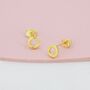 Sterling Silver Tiny Little Karma Circle Stud Earrings, thumbnail 6 of 12