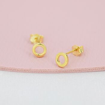 Sterling Silver Tiny Little Karma Circle Stud Earrings, 6 of 12