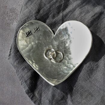 Personalised Aluminium Heart Dish 10th Anniversary, 7 of 12