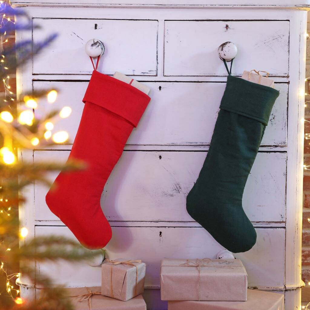 Personalised Initials Linen Christmas Stocking By Lisa Angel