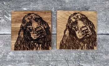 Set Of Two Cocker Spaniel Coasters, 2 of 3