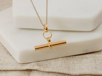 Gold Vermeil Chunky T Bar Necklace, 3 of 6