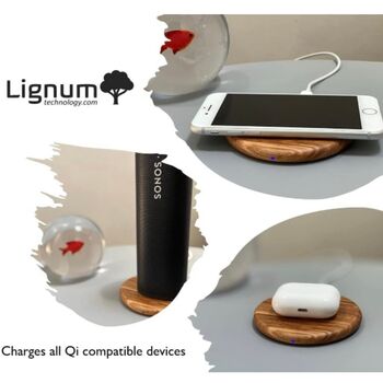 Personalised Premium Solid Wood Wireless Charger, 10 of 12