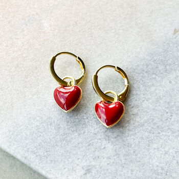 Valentine’s And Galentine’s Heart Hoop Earring Set – Mix And Match Pair, 2 of 4