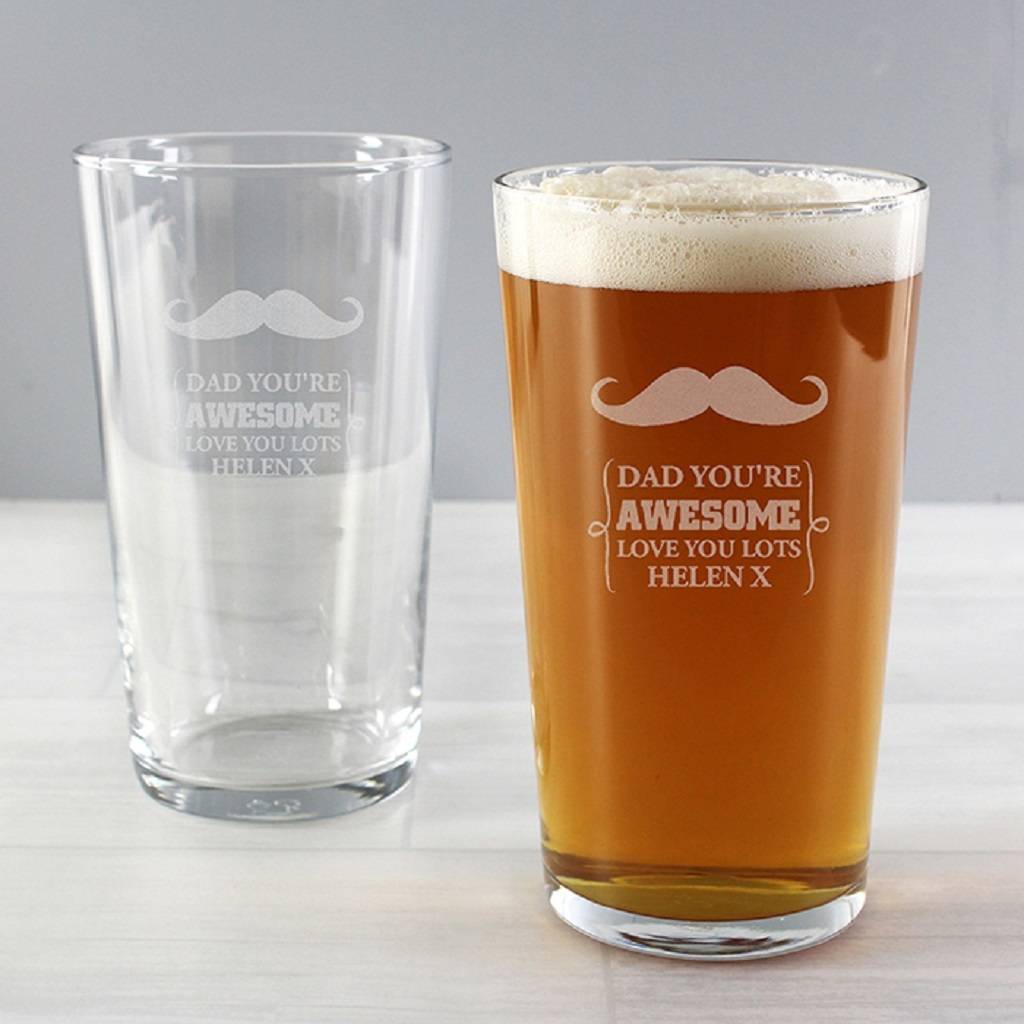 Personalised Moustache Pint Glass By Oli & Zo | notonthehighstreet.com