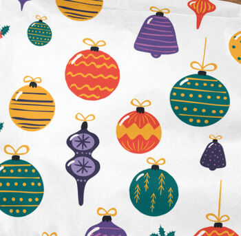 Christmas Bauble Wrapping Paper Roll Or Folded, 2 of 3