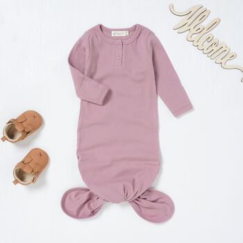 Organic Baby Gown Unisex Colours, 5 of 6