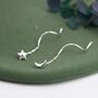 Moon And Star Threader Earrings In Sterling Silver, thumbnail 5 of 9