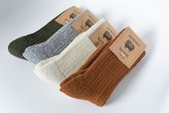 Merino Socks, 100% Merino Wool, Soft And Warm, 2 of 7