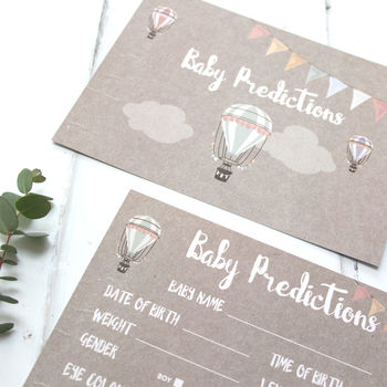 Baby Shower Prediction Cards: Hot Air Balloons, 4 of 6