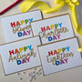 Personalised Glitter Rainbow Birthday Card Pack, thumbnail 1 of 4