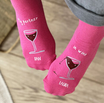 My Partner In Wine Personalised Socks, 5 of 8