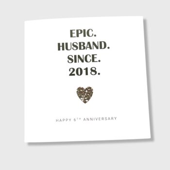 6th Wedding Anniversary Card Iron Epic Card, 3 of 4
