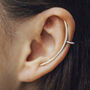 Simple Oxidised Silver Tusk Ear Cuff Earrings, thumbnail 2 of 5
