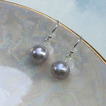 Real Pearl Earrings Drops Of Joy Freshwater Pearl, 4 of 6