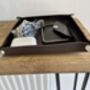 Personalised Dark Brown Square Leather Accessories Tray, thumbnail 9 of 12