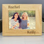 Personalised Couples 7x5 Landscape Wooden Photo Frame, thumbnail 3 of 6