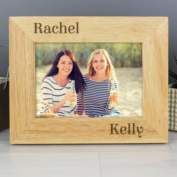 Personalised Couples 7x5 Landscape Wooden Photo Frame, 3 of 6