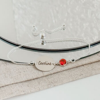 Sterling Silver Name And Birthstone Bracelet, 10 of 10