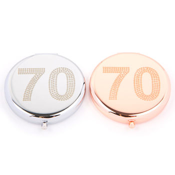 Birthday Compact Mirror In Rose Gold And Silver, 8 of 11