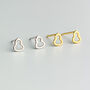 Sterling Silver Simple Calabash Stud Earrings, thumbnail 1 of 6