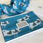 Turquoise Dairy Cow Print Scarf, thumbnail 1 of 6