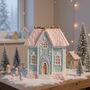 Illuminated Pastel Blue House Christmas Ornament Decoration, thumbnail 1 of 5