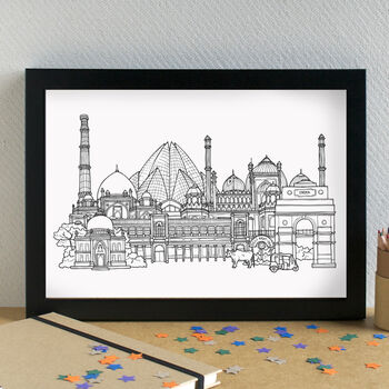 Delhi Skyline Travel Art Print Unframed, 2 of 6