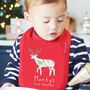 Personalised Nordic Deer First Christmas Bib, thumbnail 3 of 8