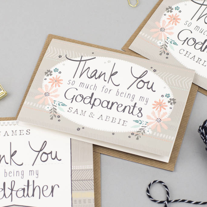 Thank You For Being My Godparents Card Personalised By Tandem Green Notonthehighstreet Com