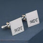 Sterling Silver Monogram Cufflinks. Personalised Wedding Cufflinks, thumbnail 6 of 12