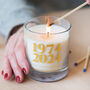 50th Golden Wedding Anniversary Personalised Candle, thumbnail 2 of 4