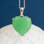 Sterling Silver Jade Heart Necklace, thumbnail 1 of 12