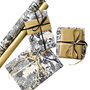 Christmas Botanical Luxe Gift Wrap Black Gold And Ivory, thumbnail 7 of 12