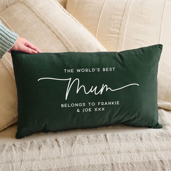 World's Best… Personalised Mother's Day Velvet Cushion, 2 of 5