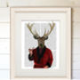 Deer In Smoking Jacket Book Print, Framed Or Unframed, thumbnail 5 of 8