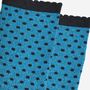 Women's Glitter Socks Teal Black Small Polka Dots, thumbnail 3 of 5